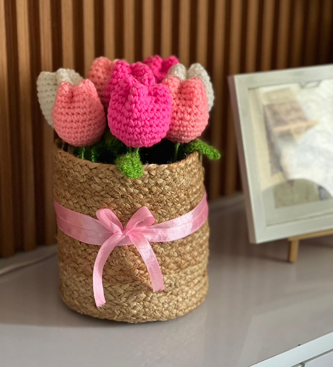 Pink Tulip Basket